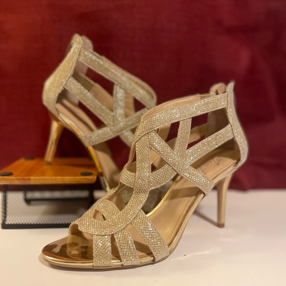 Marc Fisher Shoes - Marc Fisher Napa 3 gold goddess heels. Worn once. Size 10
